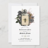 Invitation Halloween floral gothique Bachelorette Party Invit (Devant)