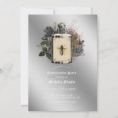 Invitation Halloween floral gothique Bachelorette Party Invit (Devant)