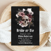 Invitation Halloween Floral Skull Bride ou Fête des mariées d