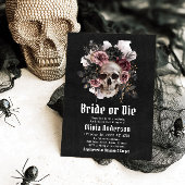 Invitation Halloween Floral Skull Bride ou Fête des mariées d