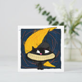 Invitation Halloween Fraidy Cat (Debout devant)
