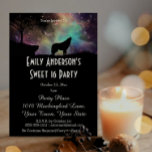 Invitation Halloween Galaxy Wolf Costume Sweet 16 Anniversair<br><div class="desc">Cette invitation à la fête d'anniversaire Sweet 16 présente un design galaxique avec un design loup. Cet article est affiché sur papier standard, mais peut être customisé à n'importe quel papier couleur que vous souhaitez. Il y a de nombreuses options pour la personnalisation ! Entrez vos propres informations ou customisez-les...</div>