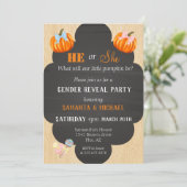 Invitation Halloween Genre Revele Citrouille de la fête Thank (Debout devant)