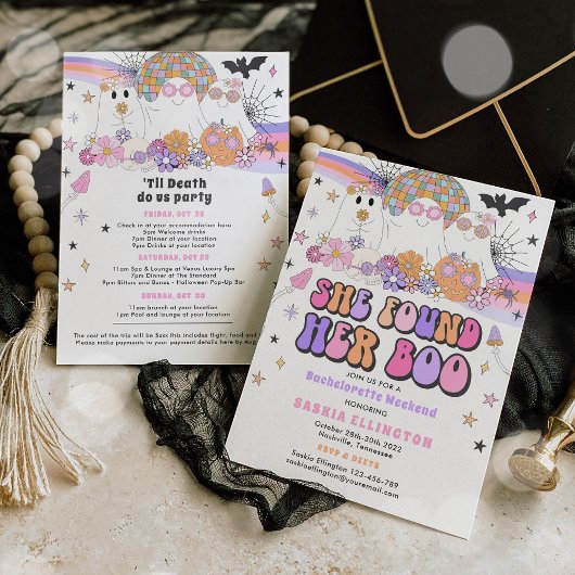 Invitation Halloween Ghost Bachelorette Elle A Trouvé Son Boi