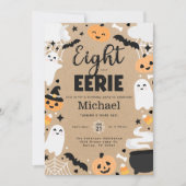 Invitation Halloween Ghost Citrouille 8e fête d'anniversaire (Devant)