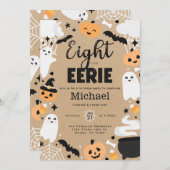 Invitation Halloween Ghost Citrouille 8e fête d'anniversaire (Devant / Derrière)