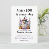 Invitation Halloween Ghost & Citrouille Little Boo Baby showe (Debout devant)