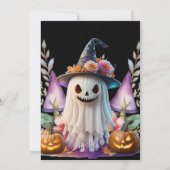 Invitation Halloween Ghost & Citrouille Little Boo Baby showe (Dos)