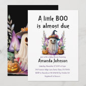 Invitation Halloween Ghost & Citrouille Little Boo Baby showe (Devant / Derrière)