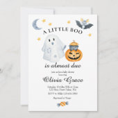 Invitation Halloween Ghost Citrouille Little Boo Baby shower  (Devant)