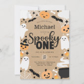 Invitation Halloween Ghost Éffrayant Un 1er anniversaire fête (Devant)