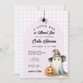 Invitation Halloween Ghost En vichy Baby shower Little Boo (Devant)