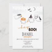 Invitation Halloween Ghost Hey Boo fête d'anniversaire (Devant)