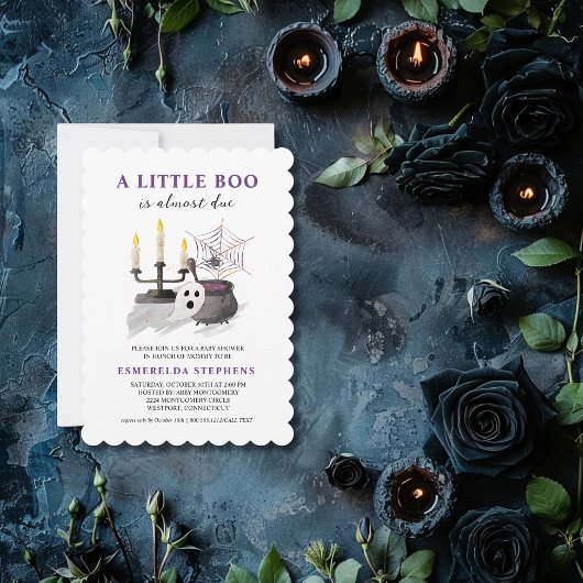 Invitation Halloween Ghost Little Boo Baby shower