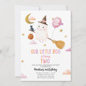 Invitation Halloween Ghost Little Booktacular Anniversaire (Devant)