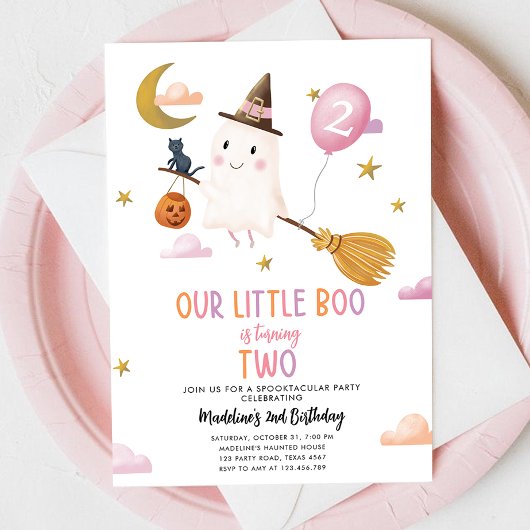 Invitation Halloween Ghost Little Booktacular Anniversaire
