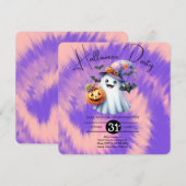 Invitation Halloween Ghost Party Tie Dye Main tirée (Devant / Derrière)