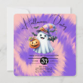 Invitation Halloween Ghost Party Tie Dye Main tirée (Devant)