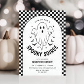 Invitation Halloween Ghost Retro Noir & Blanc Anniversaire
