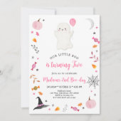 Invitation Halloween Ghost rose 2e anniversaire (Devant)