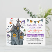 Invitation Halloween Ghost Spooktacular Anniversaire (Debout devant)