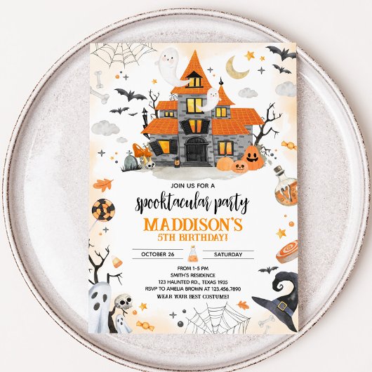 Invitation Halloween Ghost Spooktacular Anniversaire