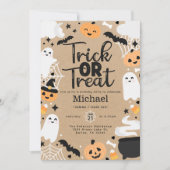 Invitation Halloween Ghost Trick ou traitement Anniversaire f (Devant)