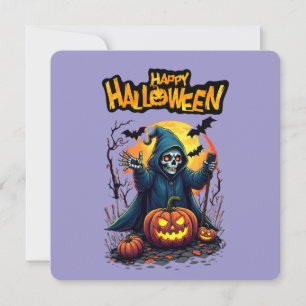 Invitation Halloween : Ghosts mignons et famille Citrouille