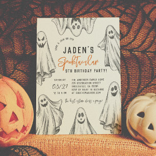 Invitation Halloween Ghosts Spooktacular Anniversaire