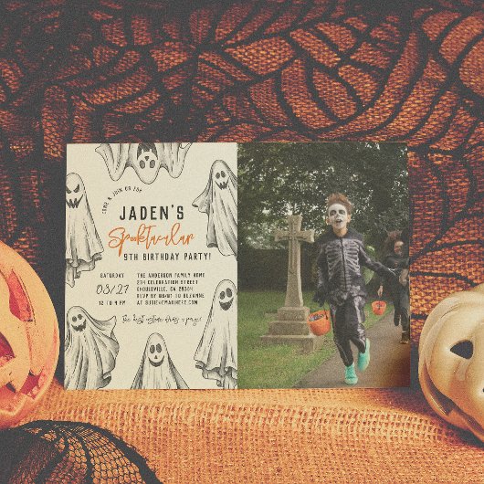 Invitation Halloween Ghosts Spooktacular Anniversaire Photo