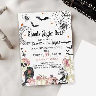 Invitation Halloween Ghouls Nuit Sortie Fête Dames Nuit