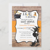 Invitation Halloween Girl est en train de brasser Baby shower (Devant)