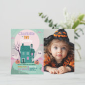 Invitation Halloween Girls 2nd Ghosts House Party Haunted (Debout devant)