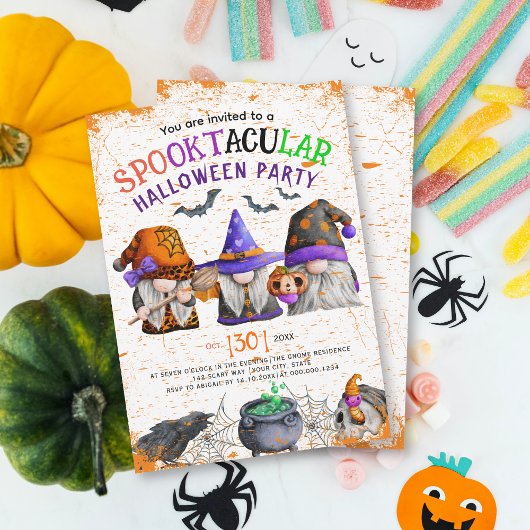 Invitation Halloween gnomes spotular Halloween