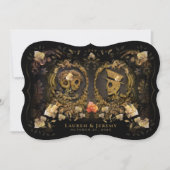 Invitation Halloween Gold Elegance Skeleton Bracket ensemble  (Devant)