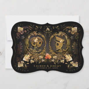 Invitation Halloween Gold Elegance Skeleton Bracket ensemble 