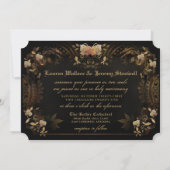 Invitation Halloween Golden Elegance Skeletons Mariage Invit (Dos)