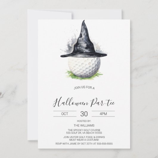 Invitation Halloween Golf Invitation, Halloween Par-tee (Devant)