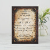 Invitation Halloween gothique Brown "avec" le squelette (Debout devant)