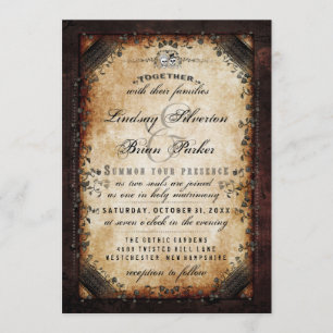Invitation Halloween gothique Brown "Avec" RÉCEPTION