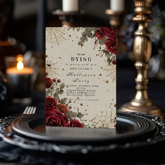 Invitation Halloween gothique céleste vintage