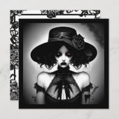 Invitation Halloween gothique déplaisante (Devant / Derrière)