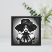 Invitation Halloween gothique déplaisante (Debout devant)