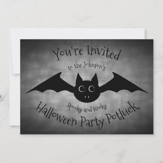 Invitation Halloween Gothique drôle de fête de la potluck fam (Devant)