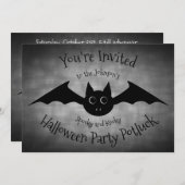 Invitation Halloween Gothique drôle de fête de la potluck fam (Devant / Derrière)