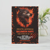 Invitation Halloween gothique du sang de loup-garou (Debout devant)