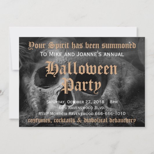 Invitation Halloween gothique effrayant (Dos)