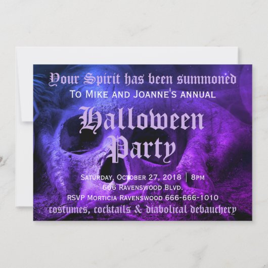 Invitation Halloween gothique effrayant (Dos)