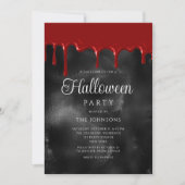 Invitation Halloween gothique Élégant de sang gouttant (Devant)