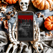 Invitation Halloween gothique Élégant de sang gouttant